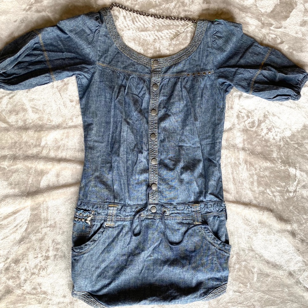 Apple Bottoms Jean Dress with Low Back